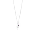 16" Birthstone and Ornate Cross Charm Necklace (All Months)