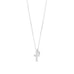 16" Birthstone and Ornate Cross Charm Necklace (All Months)