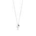 16" Birthstone and Ornate Cross Charm Necklace (All Months)