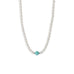 18" Cultured Freshwater Pearl and Turquoise Necklace