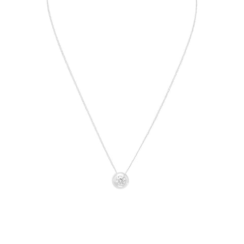 16" Floating 6mm Bezel Set CZ Necklace