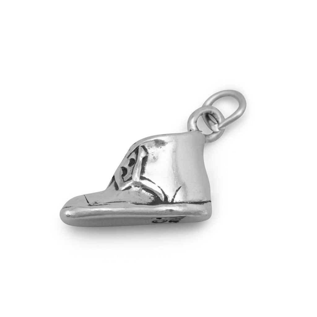 Oxidized 3D Baby Shoe Charm