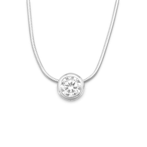 16" 7mm Bezel Set CZ Slide Necklace