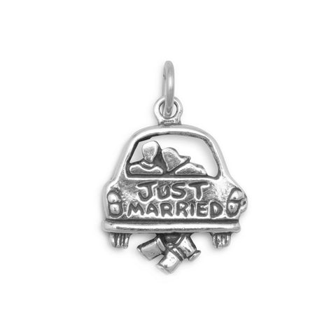 Oxidized Just Married Charm