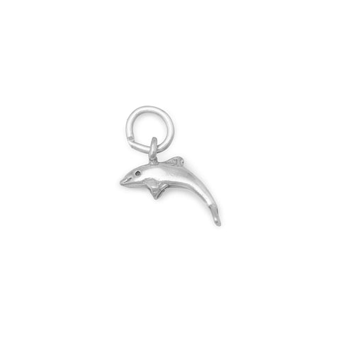 Small Oxidized 3D Dolphin Charm