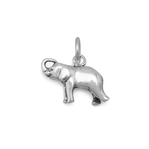 Oxidized 3D Small Elephant Charm