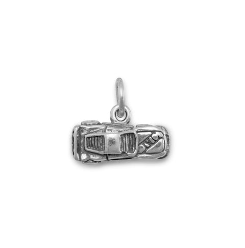 Oxidized 3D Small Race Car Charm