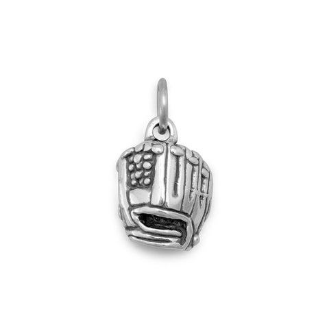 Oxidized 3D Baseball Mitt Charm