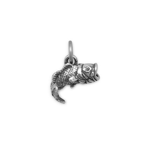 Oxidized 3D Large Mouth Bass Charm