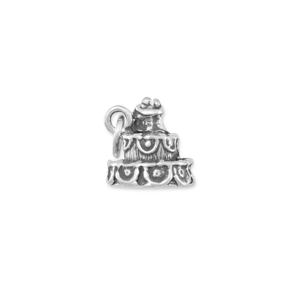 Oxidized 3D Wedding Cake Charm