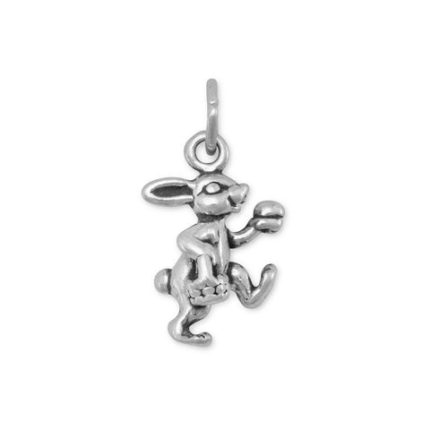 Oxidized 3D Bunny with Basket Charm