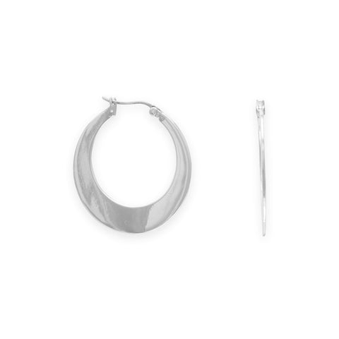 Flat Tapered Click Hoop Earrings