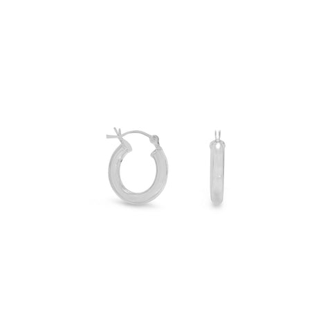 3mm x 15mm Round Click Hoop Earrings