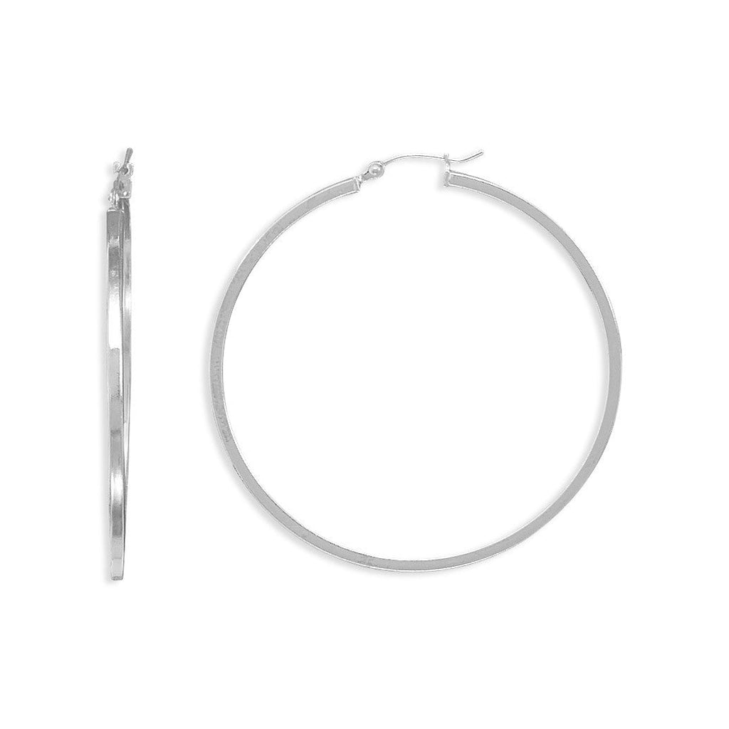 2mm x 50mm Square Tube Hoop Earrings