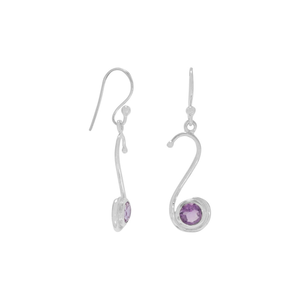 S Design Amethyst Earrings