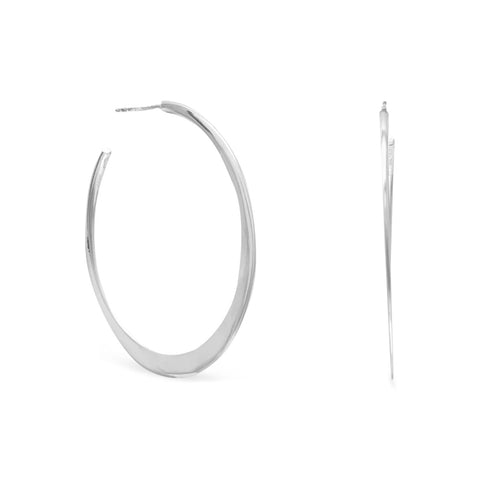 Flat Tapered 3/4 Hoop Earrings