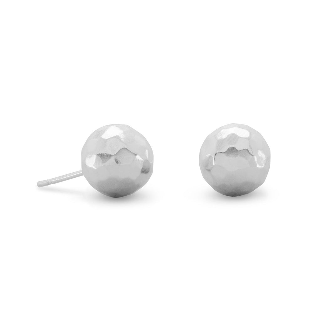 10mm Hammered Ball Earrings