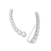 Textured Rhodium Plated Bezel CZ Ear Climbers