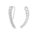 Textured Rhodium Plated Bezel CZ Ear Climbers