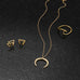 14 Karat Gold Plated Crescent Necklace - Matador Diamond