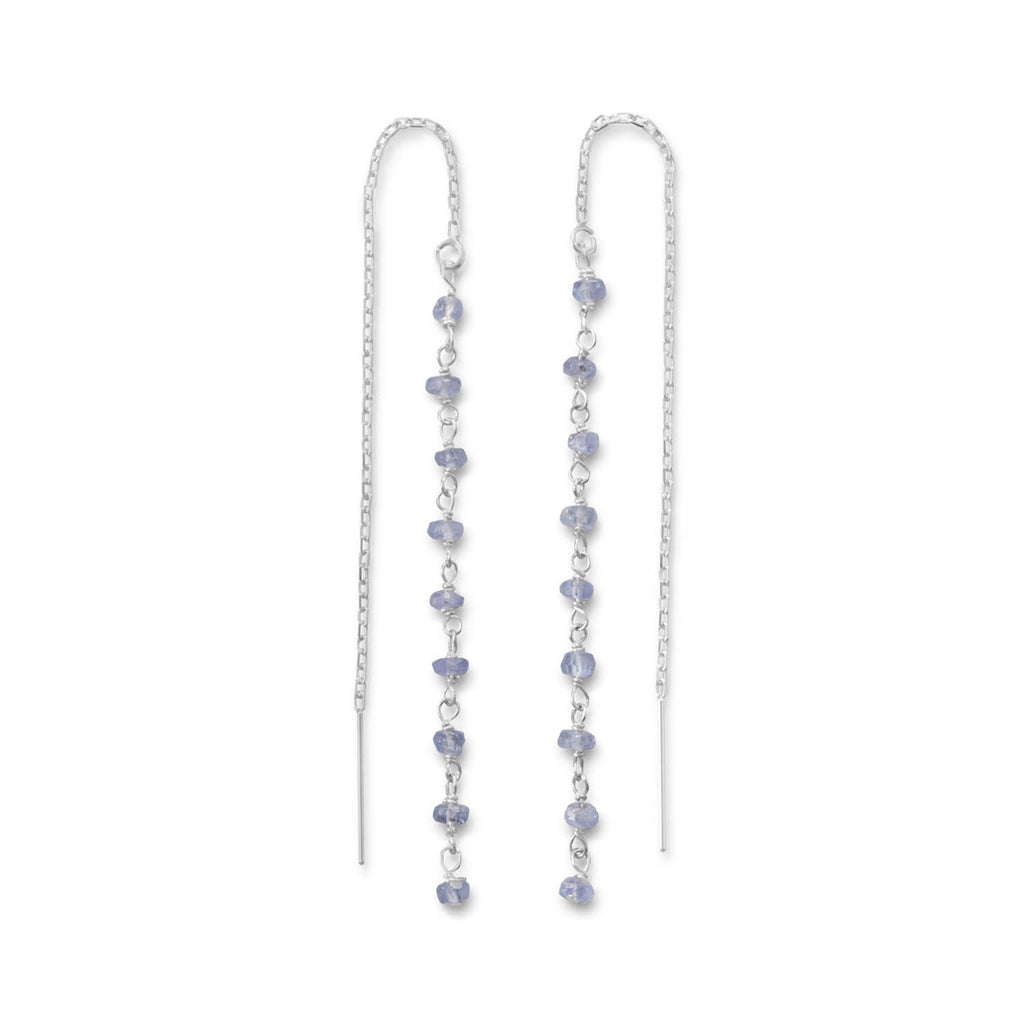 Tanzanite Bead Threader Earrings