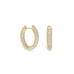 14 Karat Gold Plated CZ In/Out Hoop Earrings