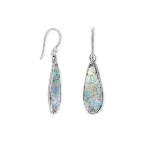 Ancient Roman Glass Pear Drop Earrings