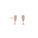 14 Karat Rose Gold Plated CZ Champagne Glass Stud Earrings