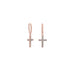 14 Karat Rose Gold Plated Hoop Earrings with CZ Cross