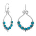 Polished Reconstituted Turquoise Outline and Bead Design French Wire Earrings