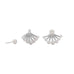 Rhodium Plated CZ and Cultured Freshwater Pearl Front/Back Earrings