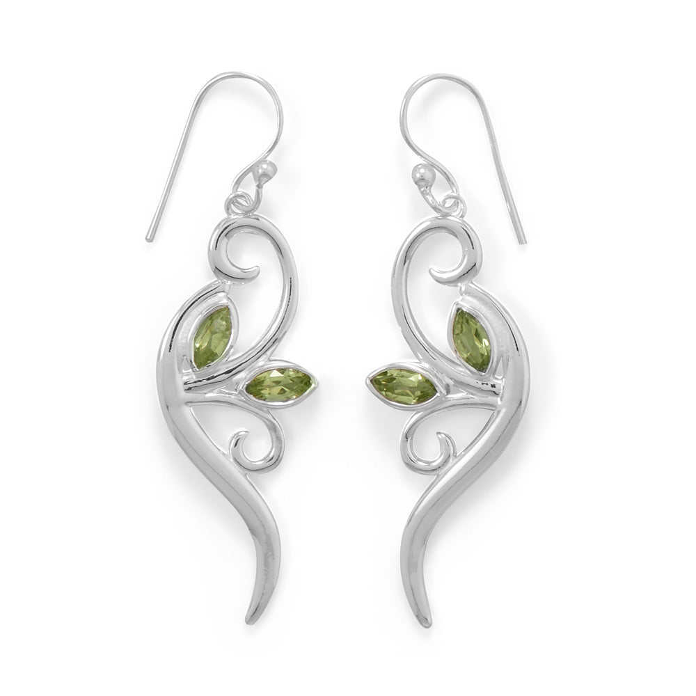 Peridot Leaf Design Earrings