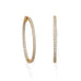 14 Karat Gold Plated Oval In/Out CZ Hoop Earrings