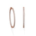 14 Karat Rose Gold Plated Oval In/Out CZ Hoop Earrings - Matador Diamond