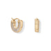 14 Karat Gold Plated Baguette CZ Click Hoop Earrings - Matador Diamond