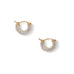 14 Karat Gold Plated Baguette CZ Click Hoop Earrings