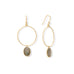 14 Karat Gold Plated Open Circle Labradorite Earrings