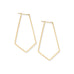 14 Karat Gold Plated Elongated Pentagon Earrings