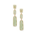 14 Karat Gold Plated Rectangle Prasiolite Drop Earrings