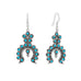 Handmade Oxidized Turquoise Flower and Horseshoe Drop Earrings