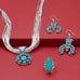 Handmade Oxidized Turquoise Flower Design Pendant