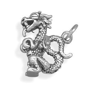 Oxidized 3D Small Dragon Charm