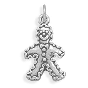 Oxidized Gingerbread Man Charm