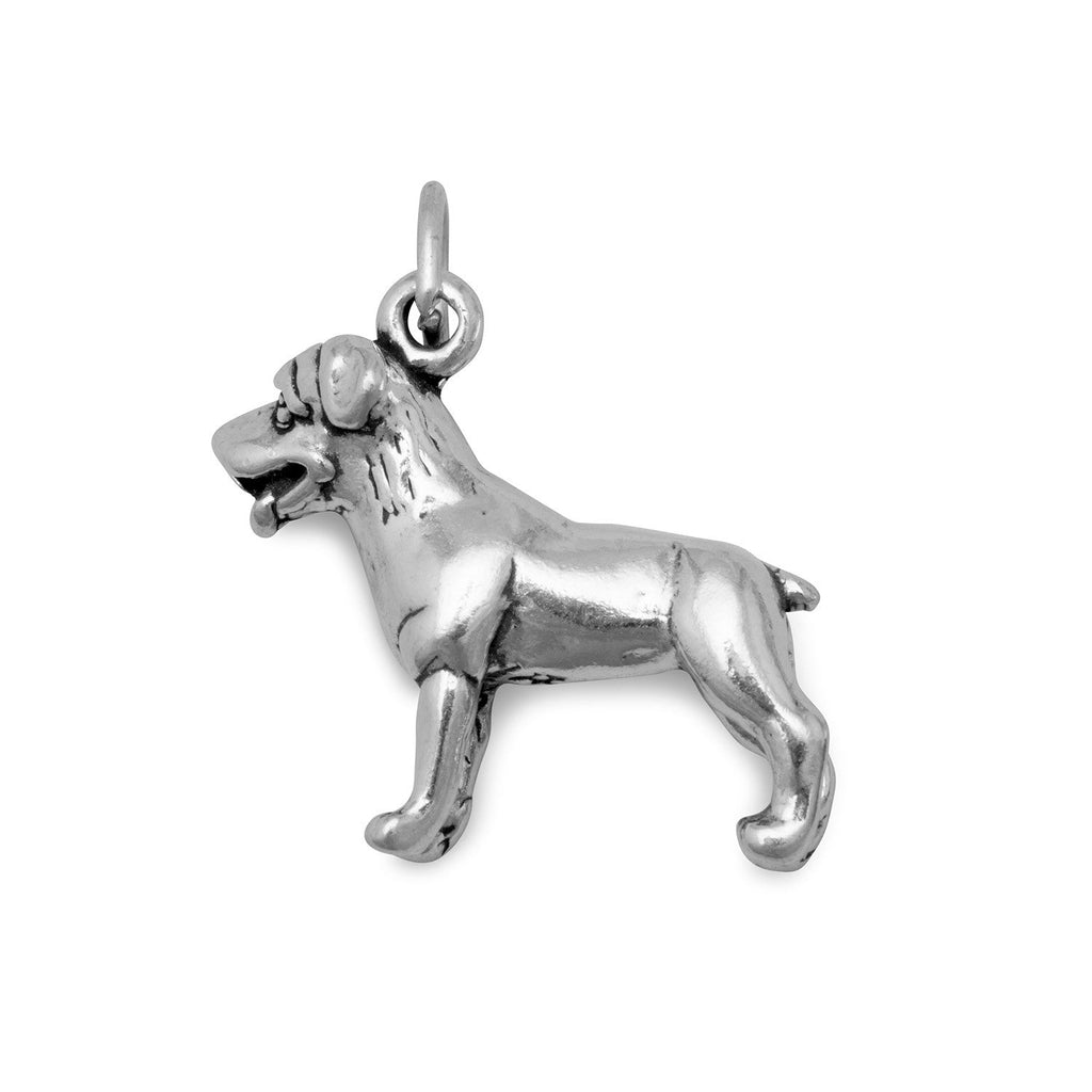 Oxidized Standing Rottweiler Dog Charm