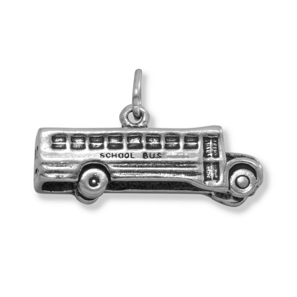 Oxidized 3D School Bus Charm