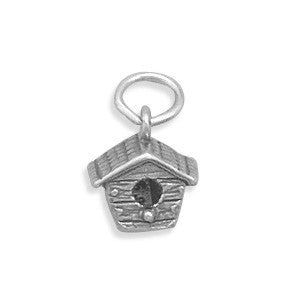 Oxidized 3D Birdhouse Charm