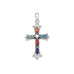 Oxidized Multicolor Stone Cross Pendant