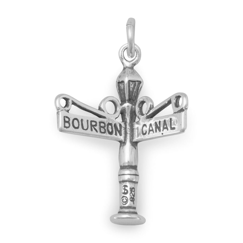 Oxidized 3D Bourbon/Canal Street Charm