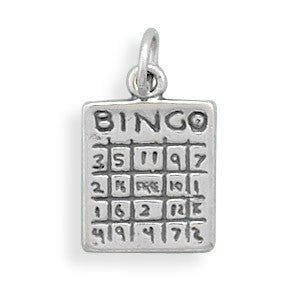 Oxidized Bingo Card Charm