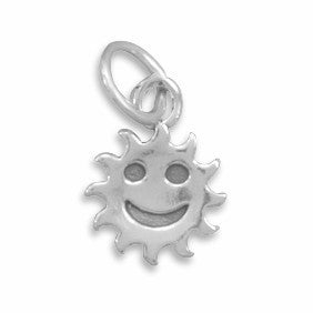 Oxidized Smiley Face Sun Charm